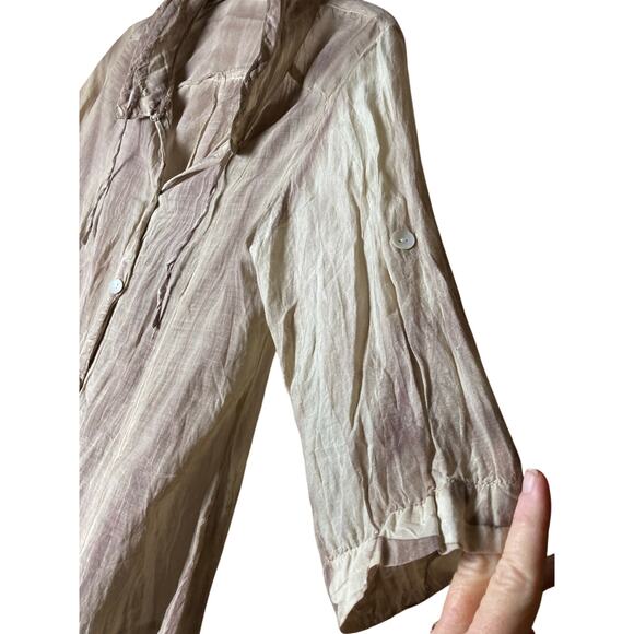 Cotton/Silk Blend‎  Blouse tie dye Hint Size S by Apu - Picture 3 of 7